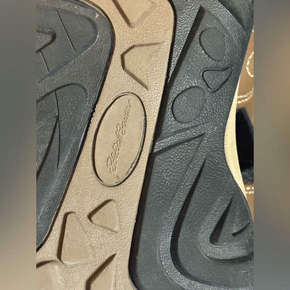 Eddie Bauer Tommy Leather Sandals Men Size 11 Bump Toe Hiking Brown Bungee Strap - Picture 5 of 7